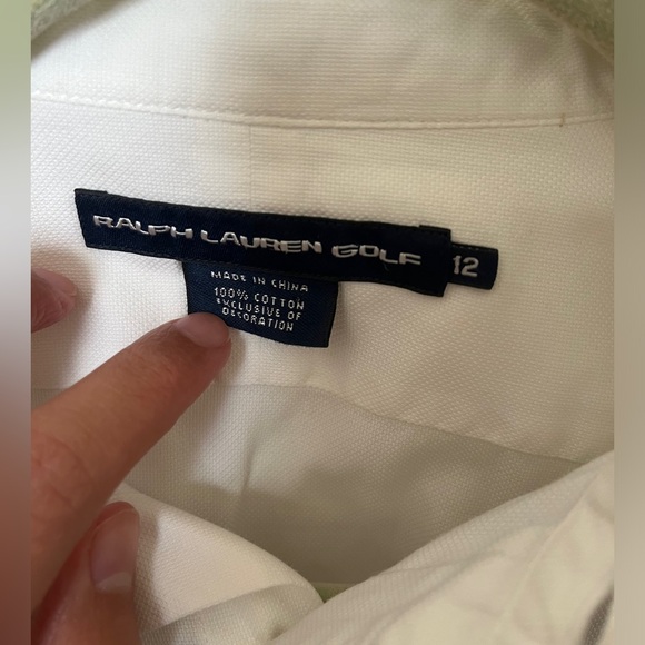 Women’s Ralph Lauren white button down polo shirt on its vintage original logo - Picture 3 of 6
